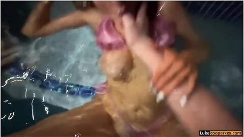 Fucking Big Tits All Natural Blonde During Night Swim - Cas Summer