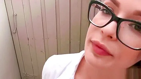 Busty blonde blows huge cock in public