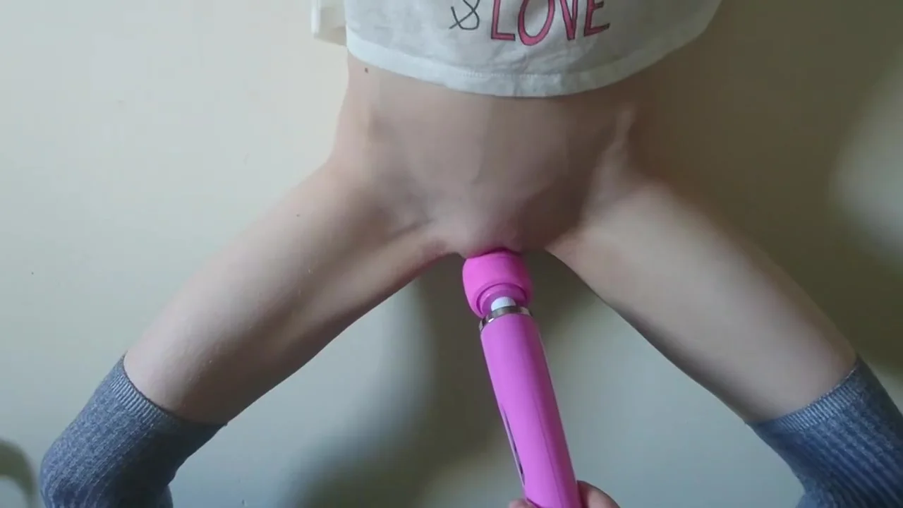 she cums so hard she can barely stand - loud intense orgasm