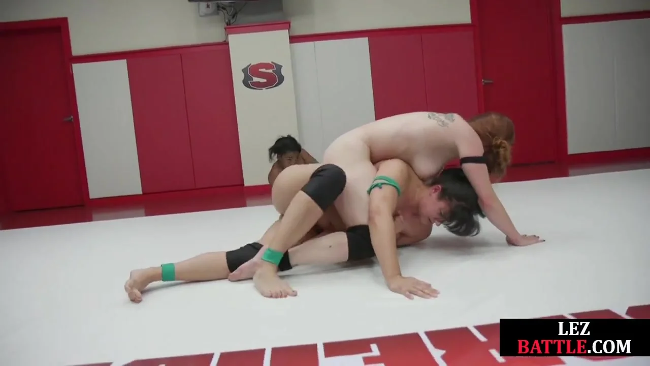 Lesbian wrestling public orgy by busty white and Black MILFS