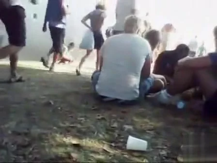 girls peeing in public at the music festival