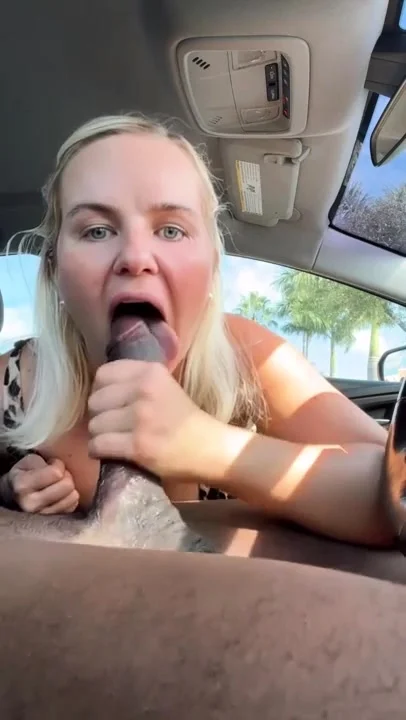 Blonde bj bbc in car.