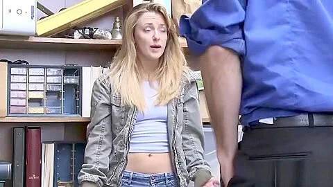Corrupt policeman fucks a hot blonde in his office