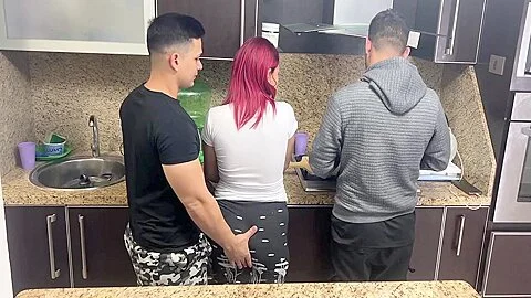 Wife And Her Husband Cooking But Ops His Friend Gropes His Wife Next To The Ntr Netorare Ntr
