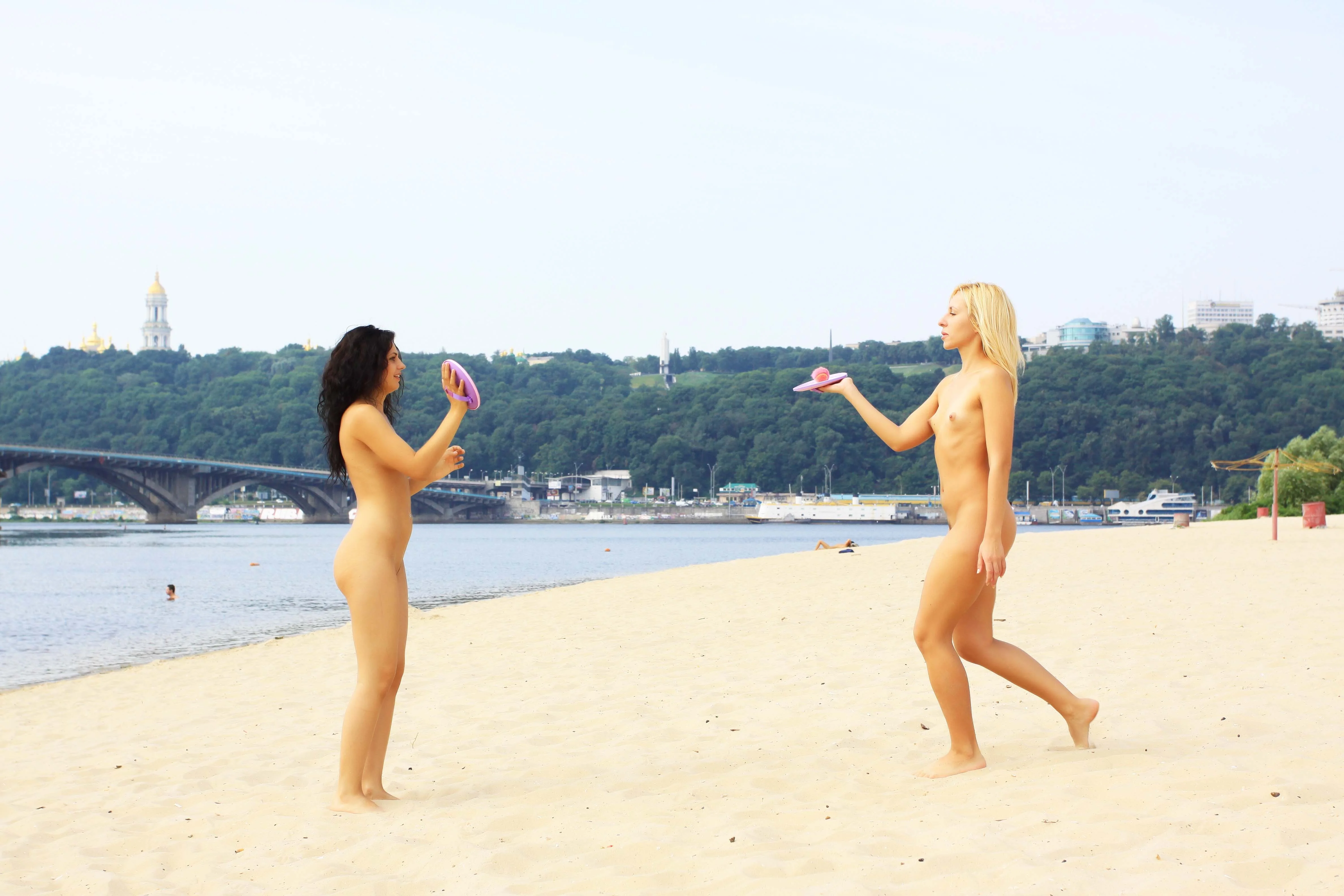 Ravishing nude beach girl caught on a sunbathing outdoors