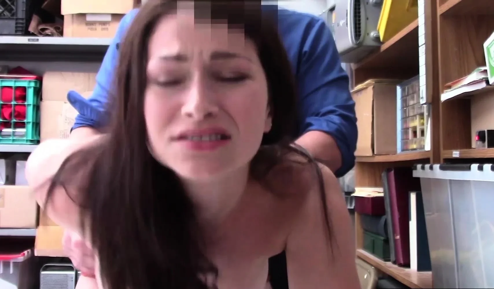 Shy teen thief reluctantly fucking a cop