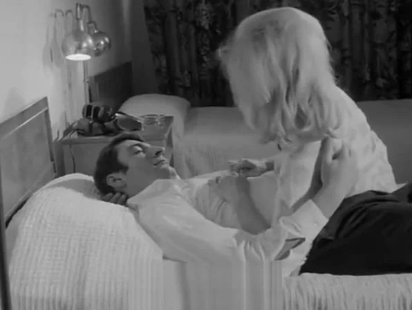 Busty Blonde's Intimate Time with Visitor (1960s Vintage)