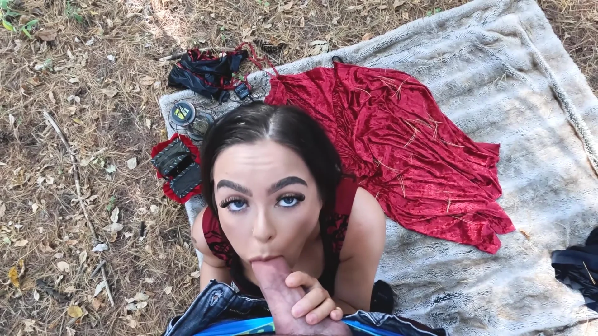 Red Riding Hoe Gets Caught And Rides Dick For A Creampie