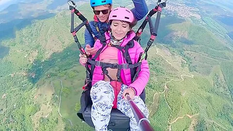 Squirting While Paragliding In 2200 M Above The Sea ( 7000 Feet )