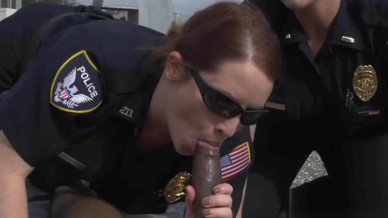 Deep interracial hardcore fuck with criminal on roof