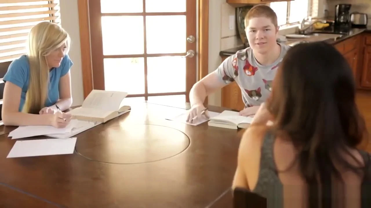 Horny Step Mom Gives Lovely Head Under Table