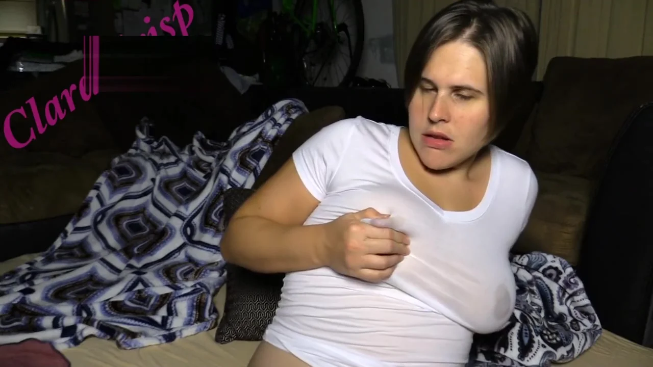 MILF Squeezing Breastmilk Through White T-Shirt And Encouraging You to Suck