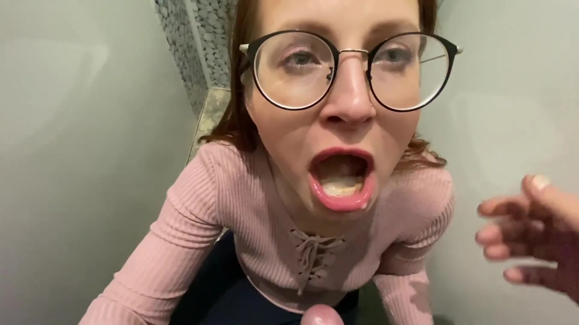 Risky Public Testing Sex Toy In The Store And Cum In Mouth In Public Toilet
