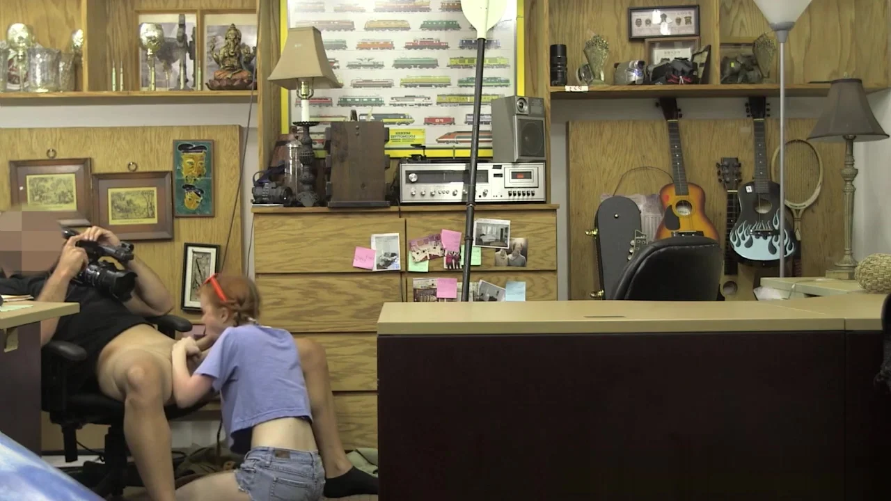 Cute teen 18+ gagging on brokers cock