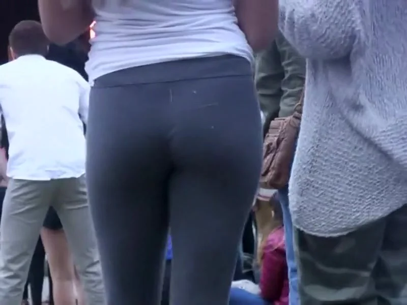 Blond girl in tights can't stop dancing
