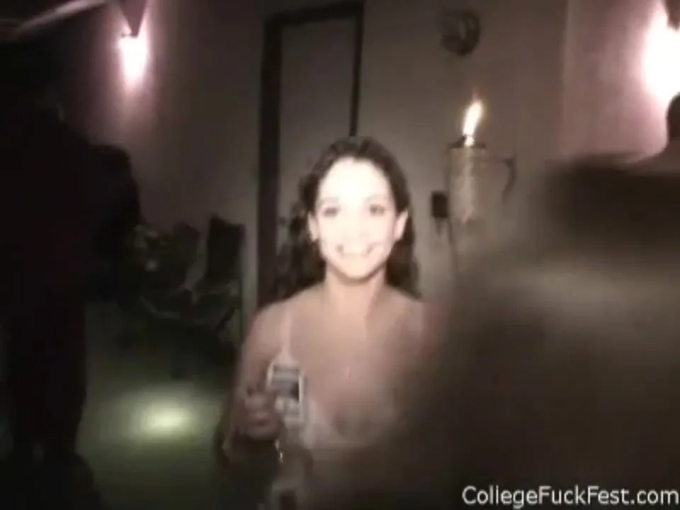 Busty college whore takes cumshot