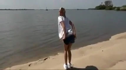 Sex at the Beach with German Blonde