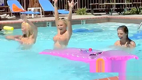Playboy babes play in the pool and later in the shower