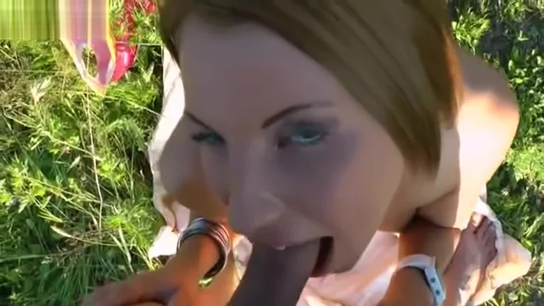 Babe riding a cock in the forest