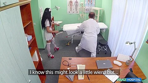 Tiffany in Doctor scares patient with his halloween nurse - FakeHospital