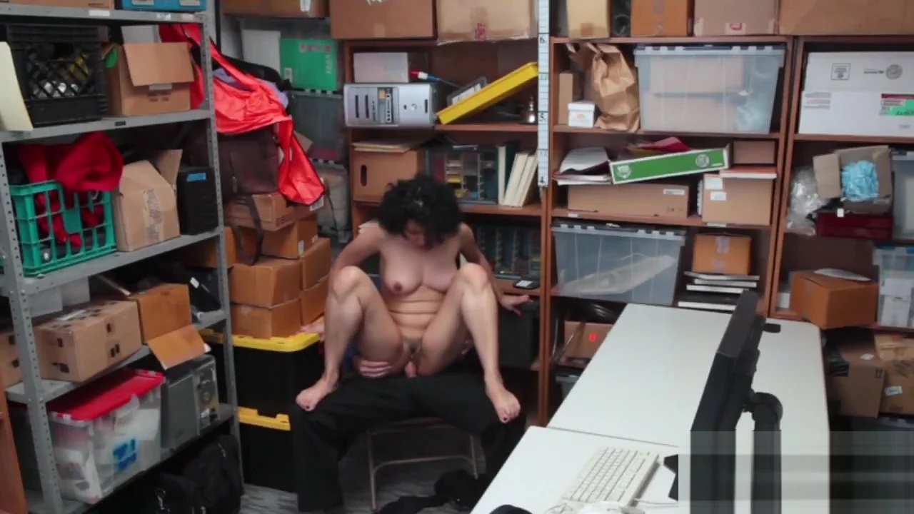 Brunette with fro gets fucked inside office after shoplifting