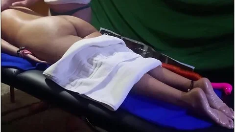 Amateur Massage On A Girls Body And Feet Performed By A Cd Guy With A Spectacular Ass
