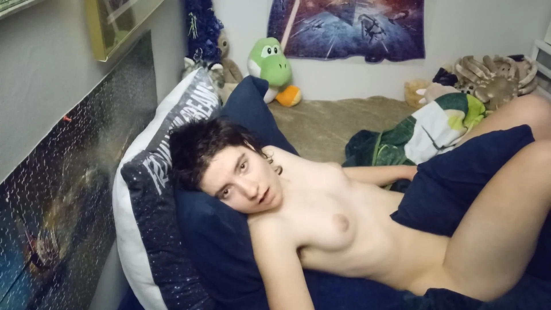 Eye-rolling Orgasms From Pillow Humping With Dildo And Vibrator