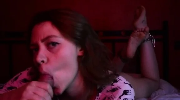 Friend submissive girl nice blowjob because lost a bet