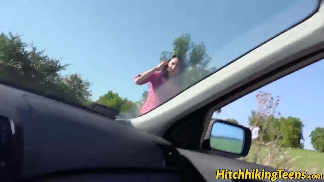 Hitchhiking teen 18+ offers her tight pussy to pay for a ride