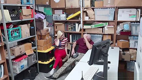 Shoplifter teen 18+ Madison Hart gets fuck in front of her lover