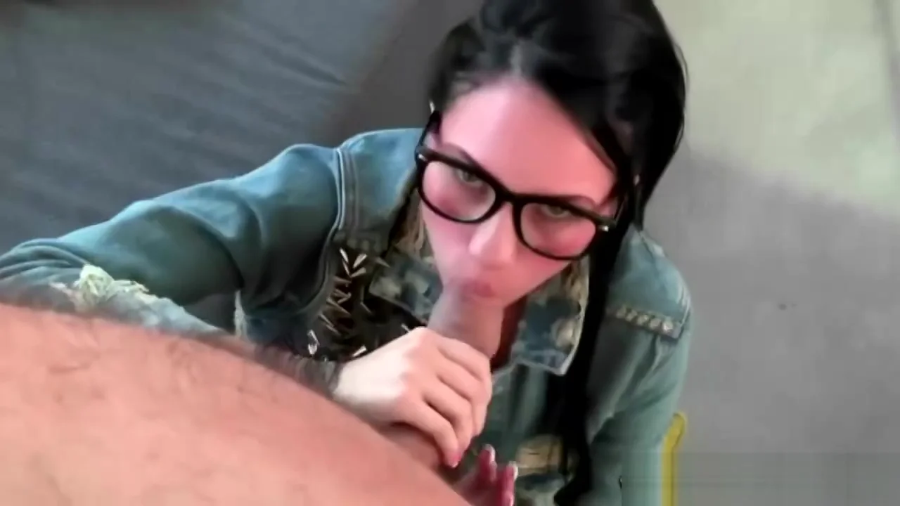Kinky horny teen 18+ with glasses wants fuck on couch