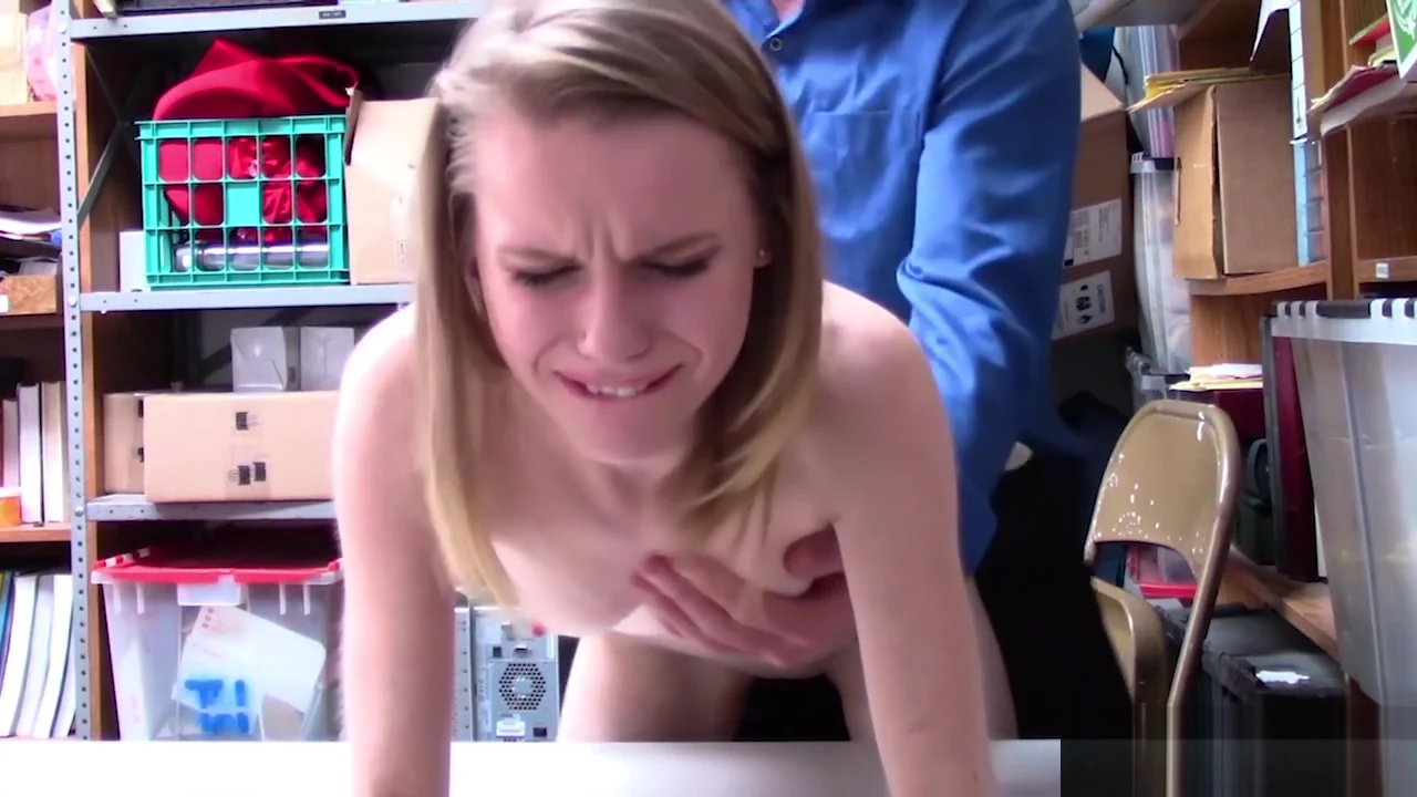 Nervous petite russian thief got caught and fucked