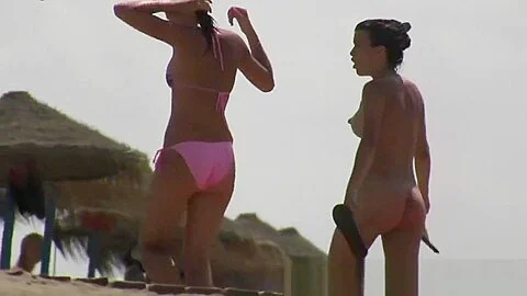 Sexy Nudist Chicks Are Being Filmed On The Beach