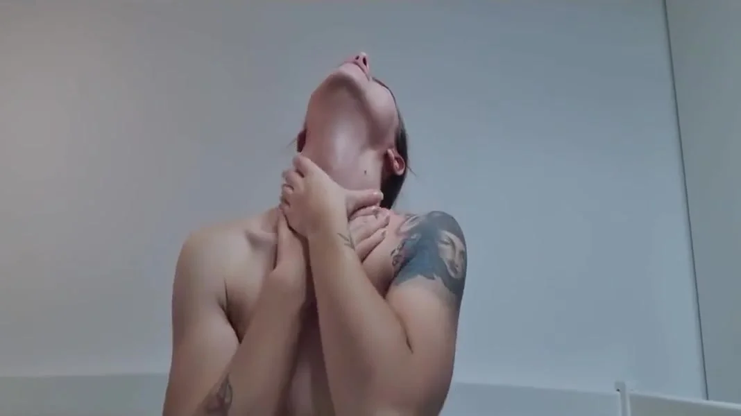 Sexy Neck Oiled Masturbation