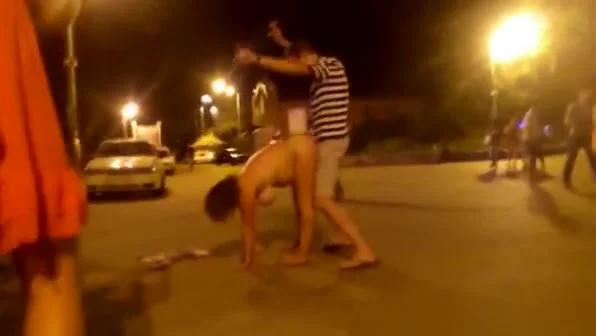 Striptease on the street