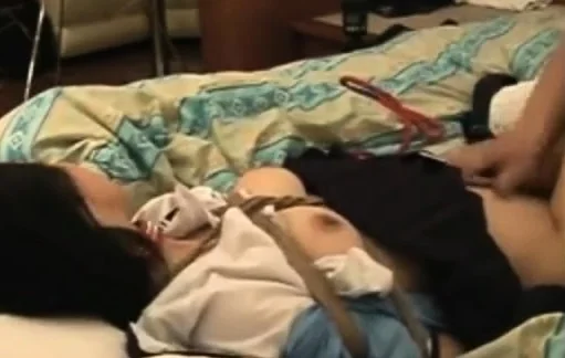 Excited Japanese girl having her first BDSM sex experience