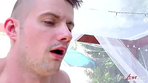 AGEDLOVE Hairy Mature Devon Breeze Fuck Hard Her Gardener Sam Bourne