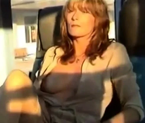 Amateur milf public in the train