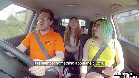 Chubby Driving student 18+ Public Fucked By Tutor Outdoor In Car