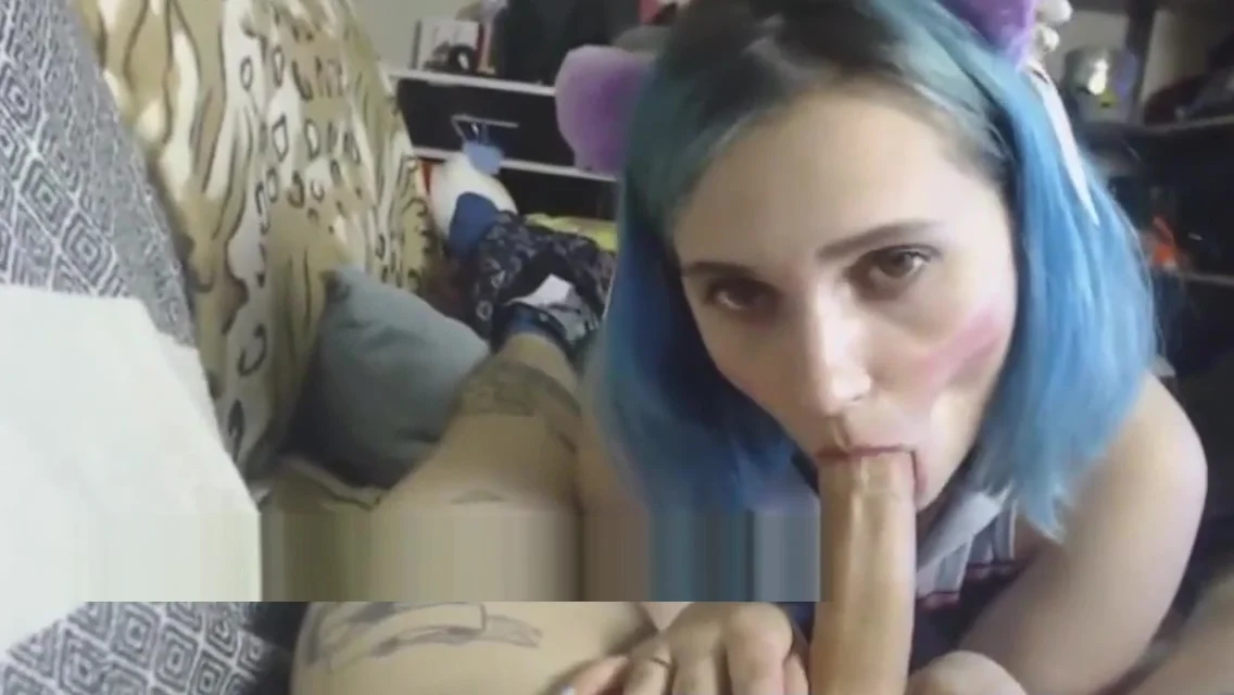 Girl sucking big dick on webcam