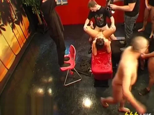 Babe gets her bawdy cleft drilled with hard toy and tenacious fucking