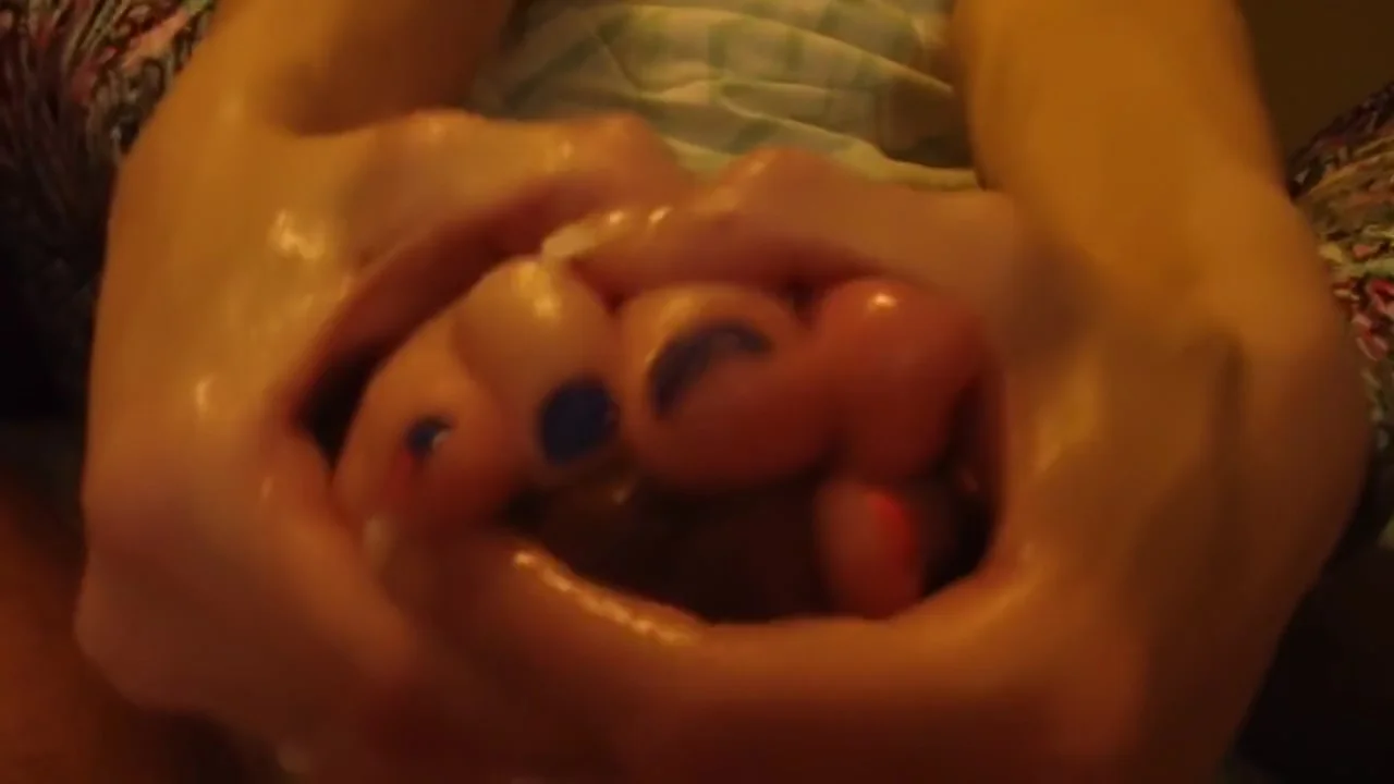 Soft little feet ending with cum shot !
