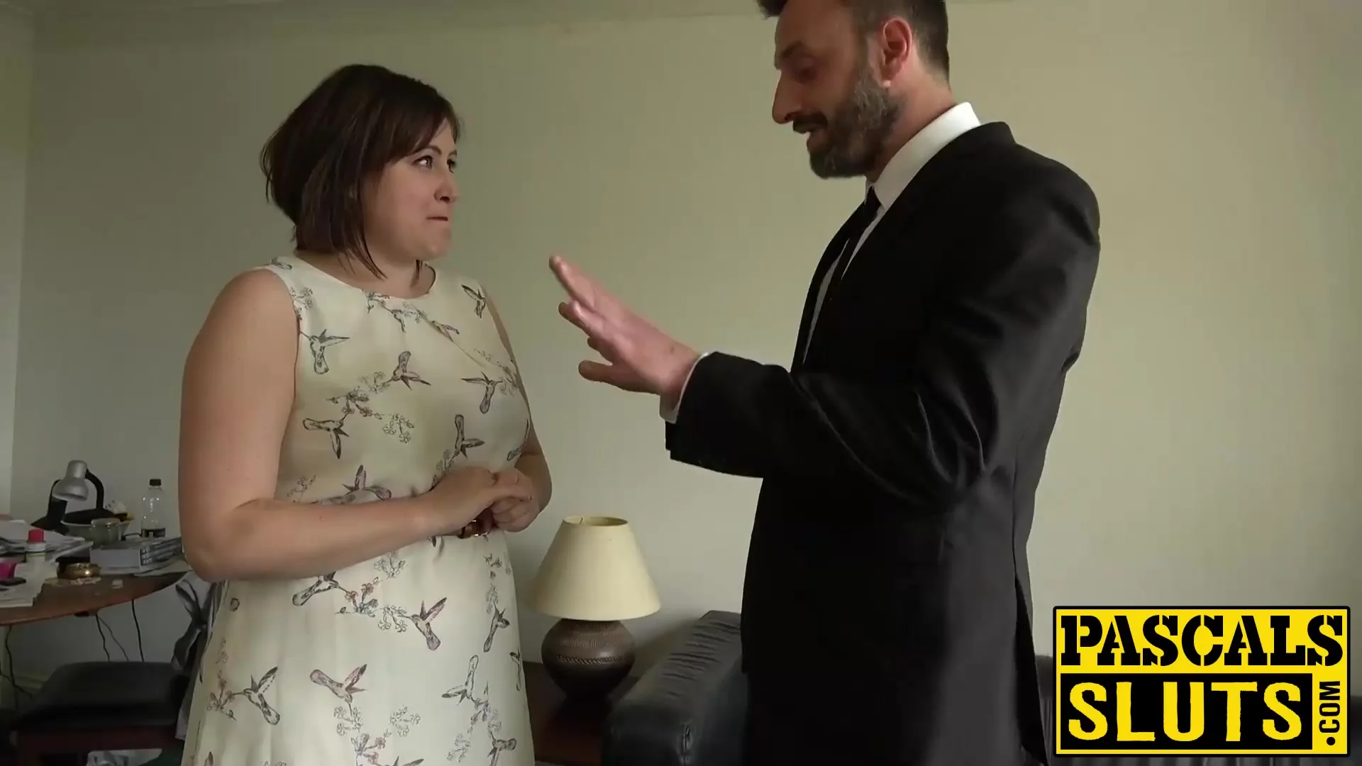 Chubby lady Laura Louise gets mouth fucked and rough sex