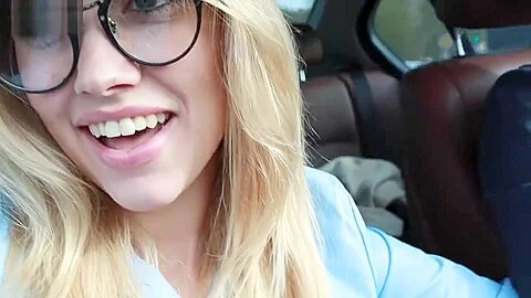 Young Amateur teen 18+ sucks big cock on roadside POV-Luxury Girl