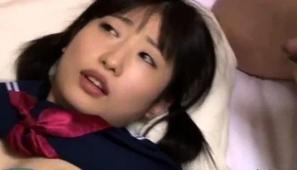 Teen Asian versus two big dicks