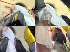 Thong separates skinny ass in two in hot upskirt vid