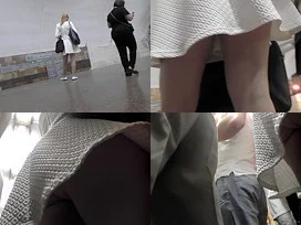 Best upskirt video of a blonde wearing a hot thong
