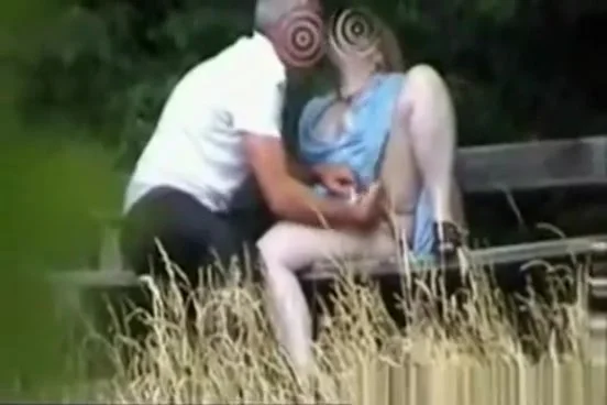 Mature couple in public park