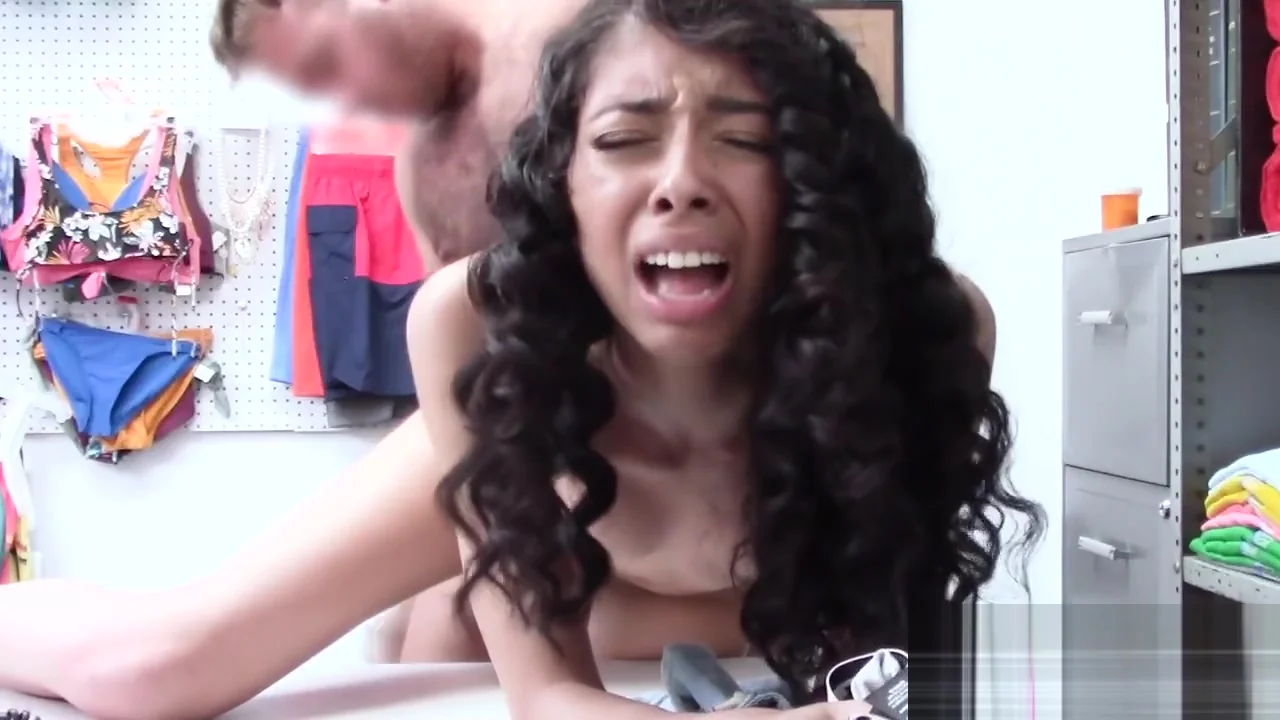 Hardcore sex for this skinny teen 18+ thief and her tight pussy