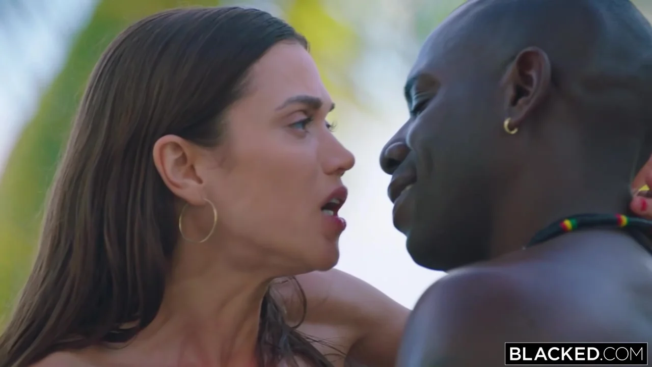 Fit brunette is having interracial sex on the beach with a handsome, black guy she likes